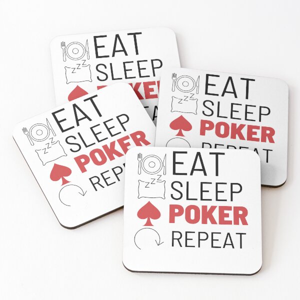 Item preview, eat sleep poker , repeat , funny poker illustration  designed and sold by DeluxBee.