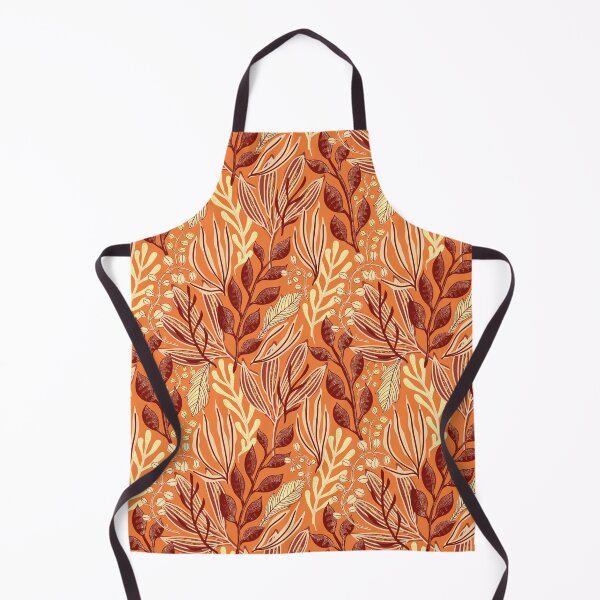 Item preview, Orange Background With Leaves Pattern designed and sold by EverAfterStudio.
