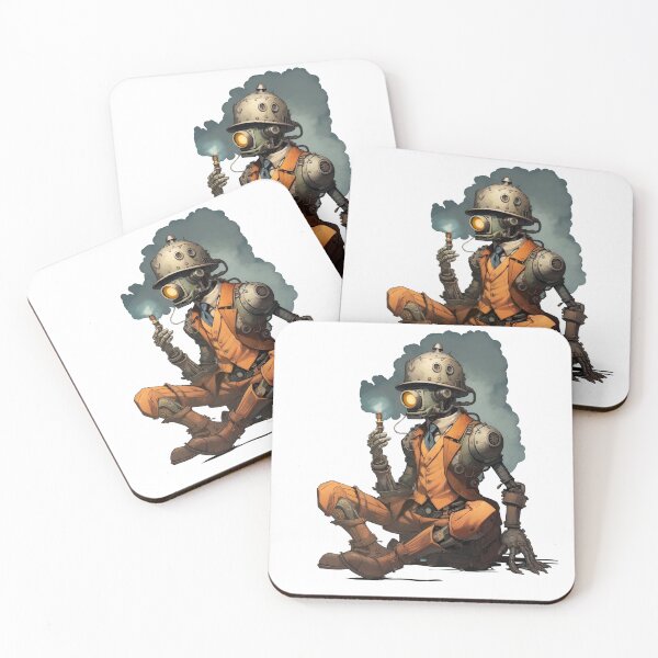 Item preview, Even robots smoke AI art (No background) designed and sold by SoullesRaccon.