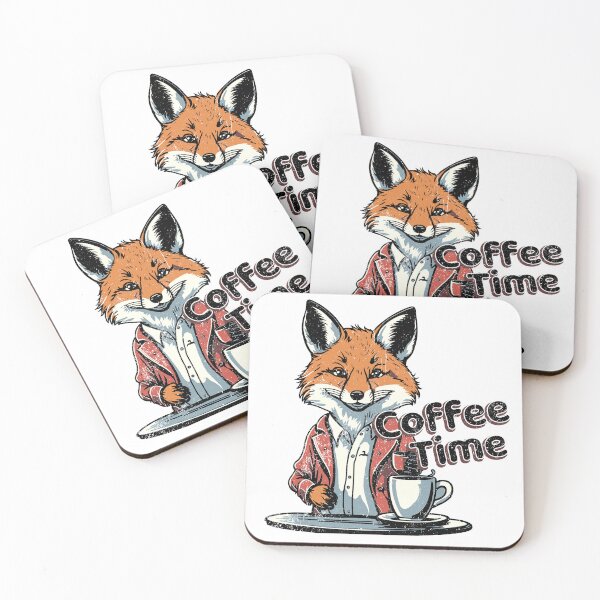 Item preview, Cartoon Red Fox Drinking Coffee designed and sold by dakaseli.