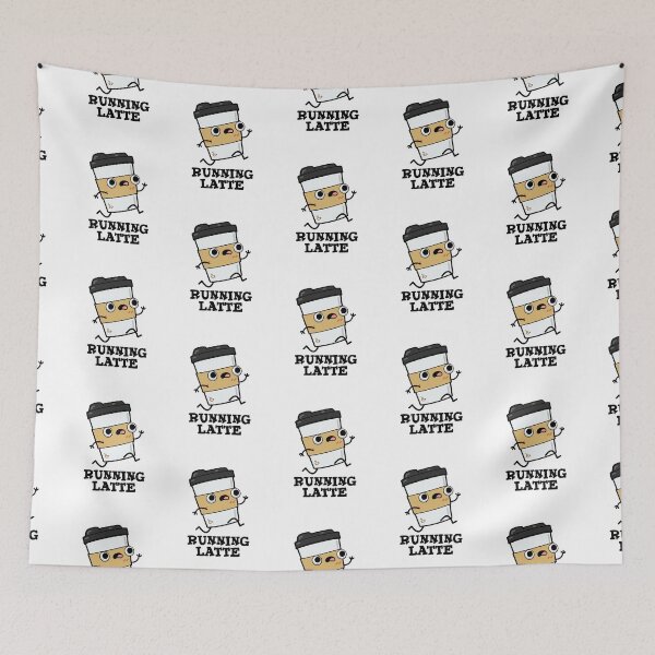 Item preview, Running Latte Funny Coffee Puns  designed and sold by punnybone.