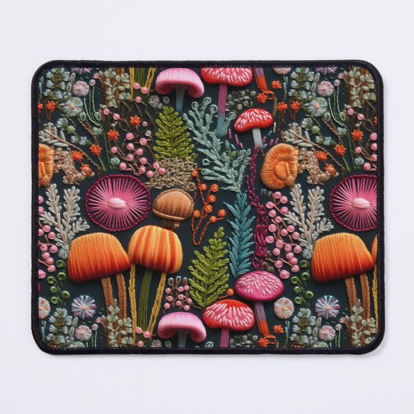 Item preview, Embroidered Mushroom Pattern designed and sold by StephyCreative.