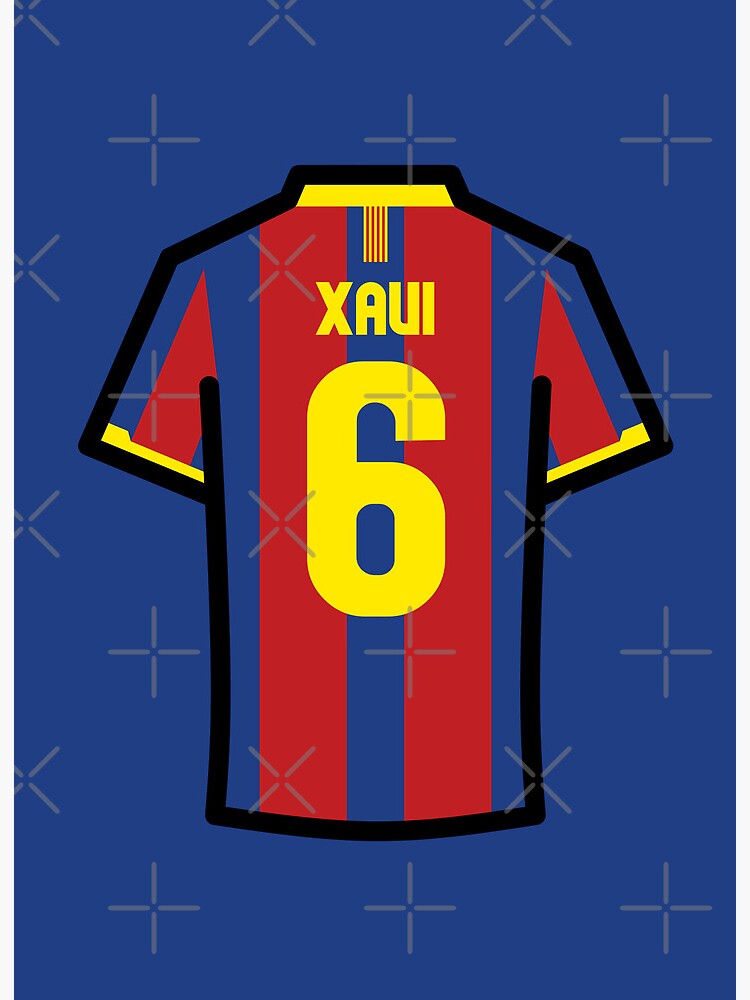 Xavi 6 FCB Red Blue Yellow 10 11 Football Jersey Art Board Print for Sale by Millustgfx Redbubble