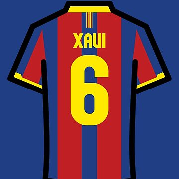 Xavi #6 FCB Red Blue Yellow 10/11 Football Jersey' Greeting Card