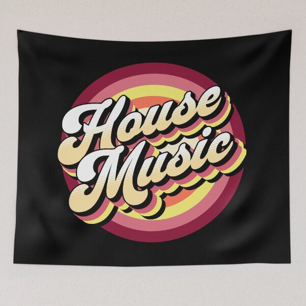 Item preview, HOUSE MUSIC  - drop shadow target (yellow/red)  designed and sold by Discothreadz.