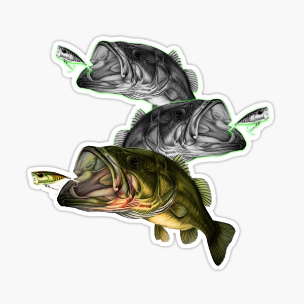 Bass fish jumping vinyl sticker - Vinyl Mayhem