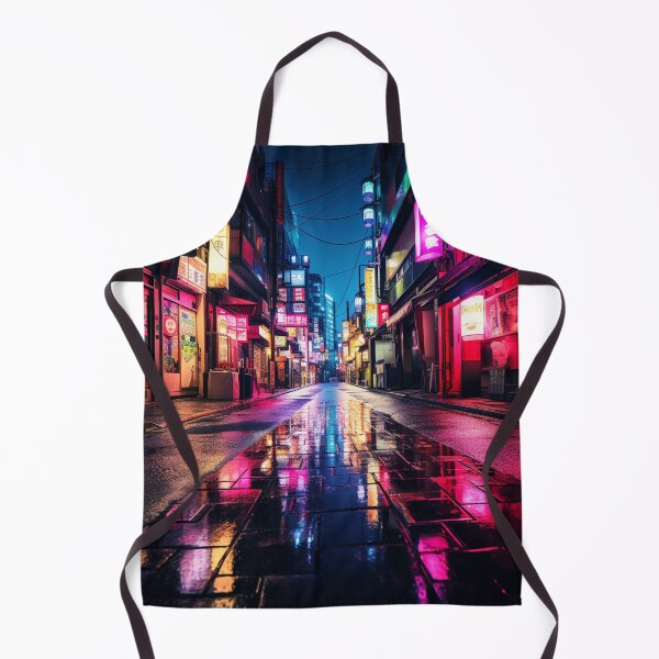 Item preview, Synthwave Neon noir street reflecting in japan after rain designed and sold by richardwooten.