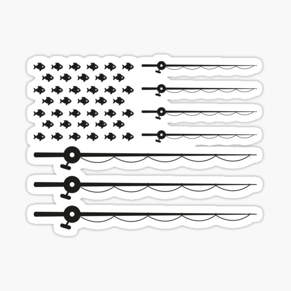 Patriotic Fishing Stickers for Sale