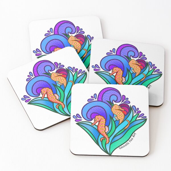 Item preview, Sweet Seahorses Purple Tile  designed and sold by smoothfoxill.