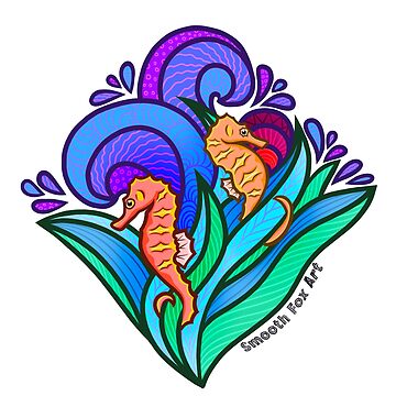 Artwork thumbnail, Sweet Seahorses Purple Tile by smoothfoxill