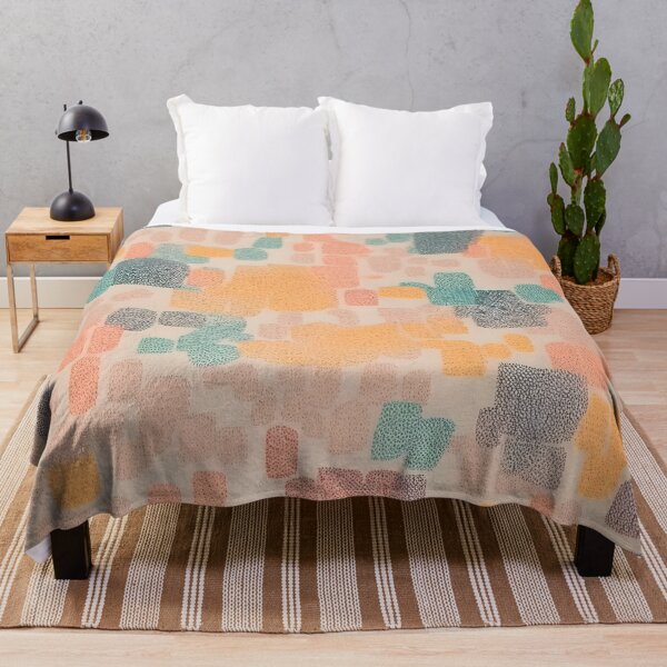 Abstract Pointillism Throw Blanket