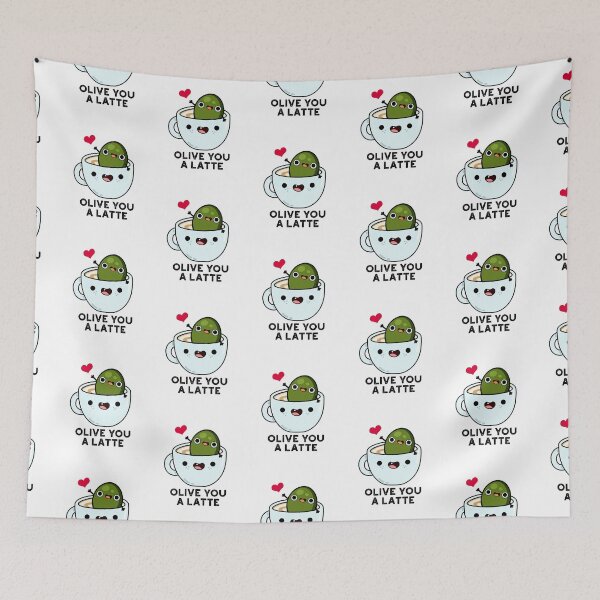 Item preview, Olive You A Latte Funny Food Puns  designed and sold by punnybone.