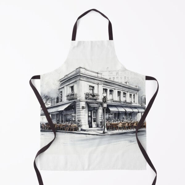 Item preview, Dibujo a mano exterior de café vintage designed and sold by wooramsol.