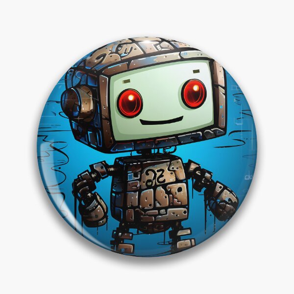 Artikelvorschau, Gravur eines niedlichen, freundlichen weißen Roboters, der aus Computercode besteht entworfen und verkauft von Gabi.Media.
