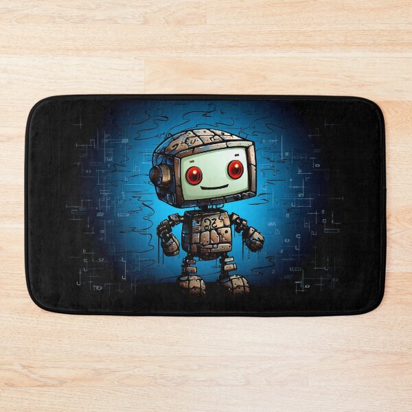 Item preview, Engraving of a cute friendly white robot that is made out of computer code designed and sold by Gabi.Media.