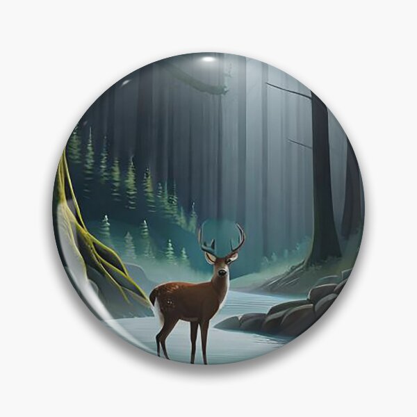 Item preview, a dark lone deer in a deep dark forest designed and sold by DellabraSon.