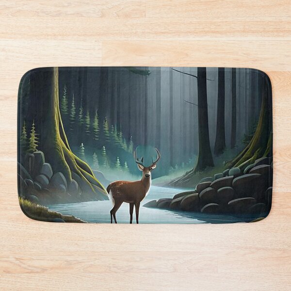 Item preview, a dark lone deer in a deep dark forest designed and sold by DellabraSon.