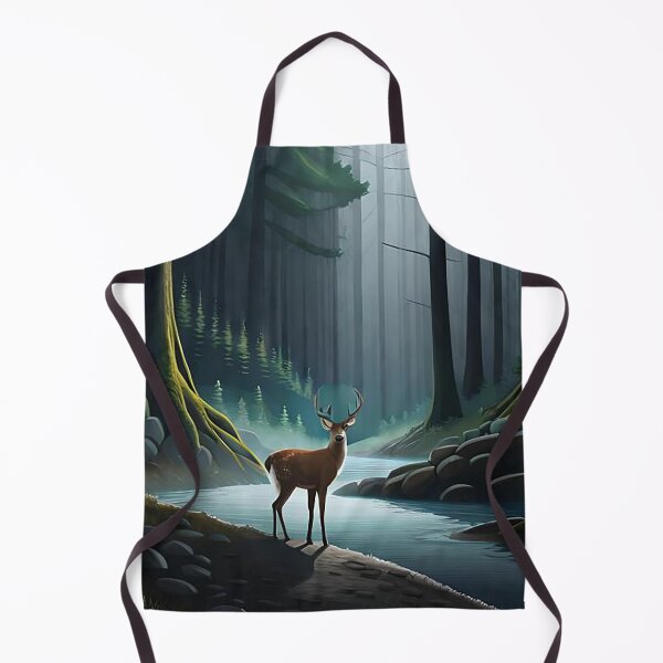 Item preview, a dark lone deer in a deep dark forest designed and sold by DellabraSon.