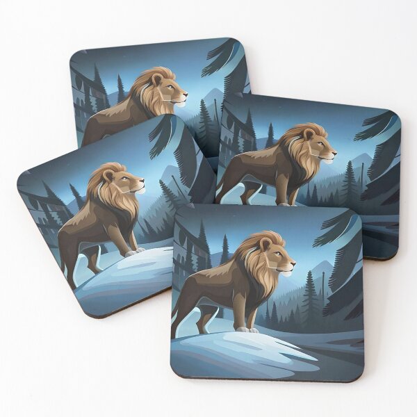 Item preview, a dark lone lion in a deep dark forest designed and sold by DellabraSon.