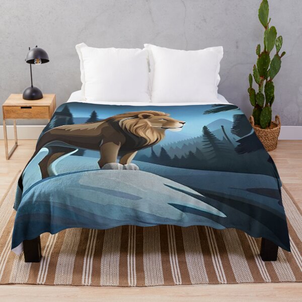Item preview, a dark lone lion in a deep dark forest designed and sold by DellabraSon.