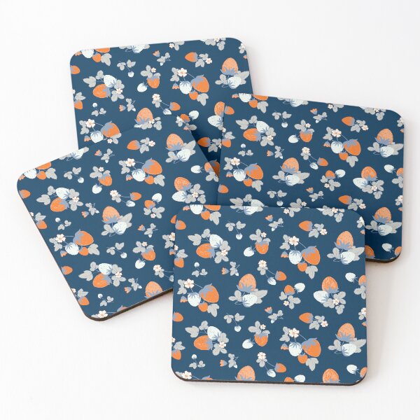 Item preview, Strawberry Field in Navy Orange Light Blue Moody designed and sold by Jean-Pham.