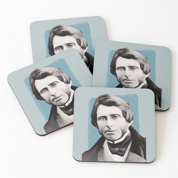 Item preview, English Writer John Ruskin - sapphire - illustration  designed and sold by Litstoy.