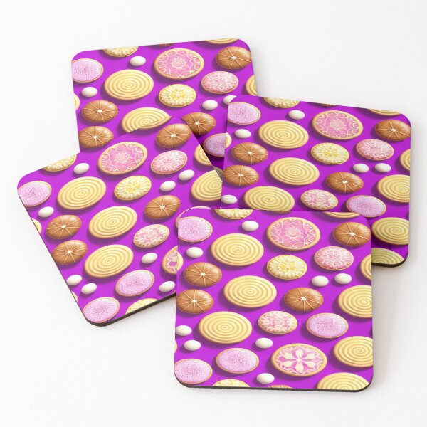 Item preview, Vanilla and pink cookie holiday design on purple background designed and sold by BirdsnStuff.