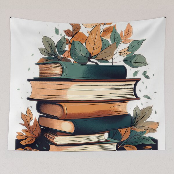 Item preview, Cute Aesthetic Books with leaves  designed and sold by bolukconset.