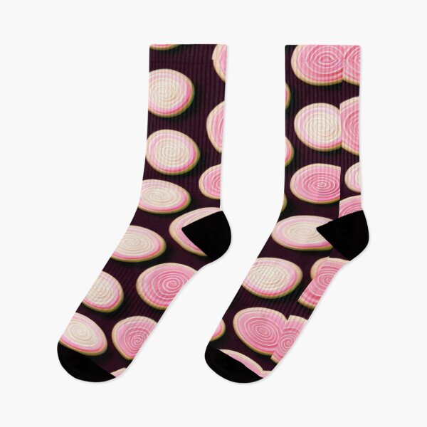 Item preview, Pink holiday cookies on a dark brown background designed and sold by BirdsnStuff.