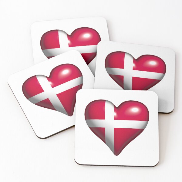 Item preview, Denmark Dannebrog shiny heart red white designed and sold by lathspell.