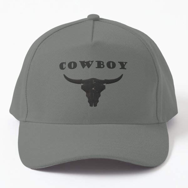 NEW! COWBOY SKULL SKELETON BASEBALL CAP HAT BLACK –