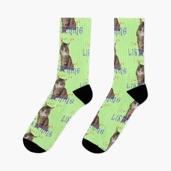 Item preview, I hear ya Im just not LISTENING - Maine Coon Cat designed and sold by StudioTanoshiiNeko.