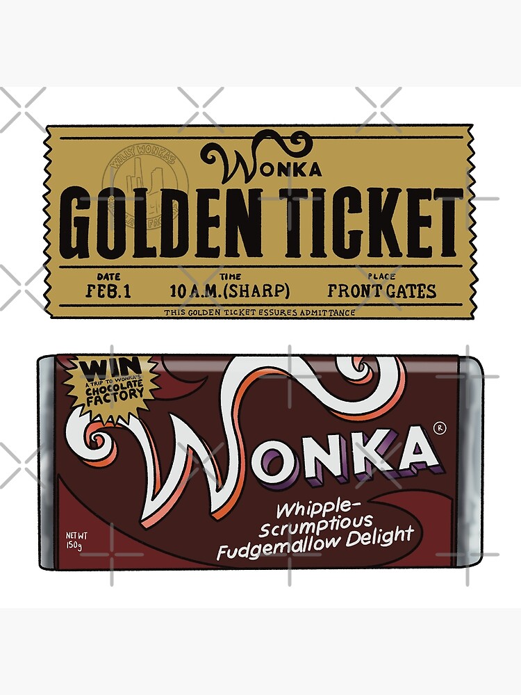 Wonka Bar Candy Wrapper and Golden Tickets