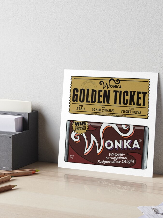 Wonka Bar with Golden Ticket Sticker for Sale by daniasdesigns