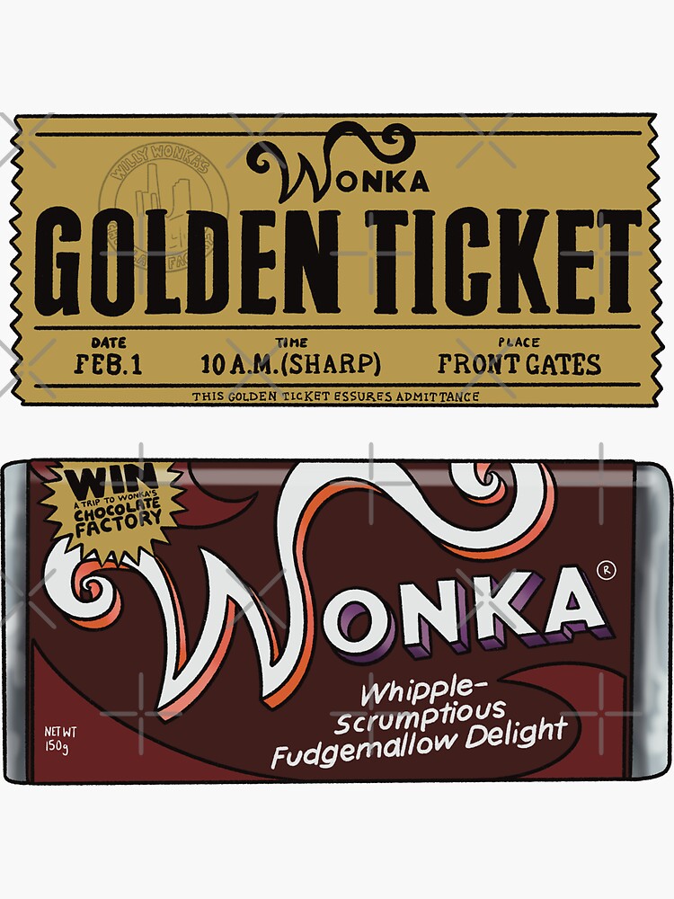Wonka Bar with Golden Ticket Sticker for Sale by daniasdesigns
