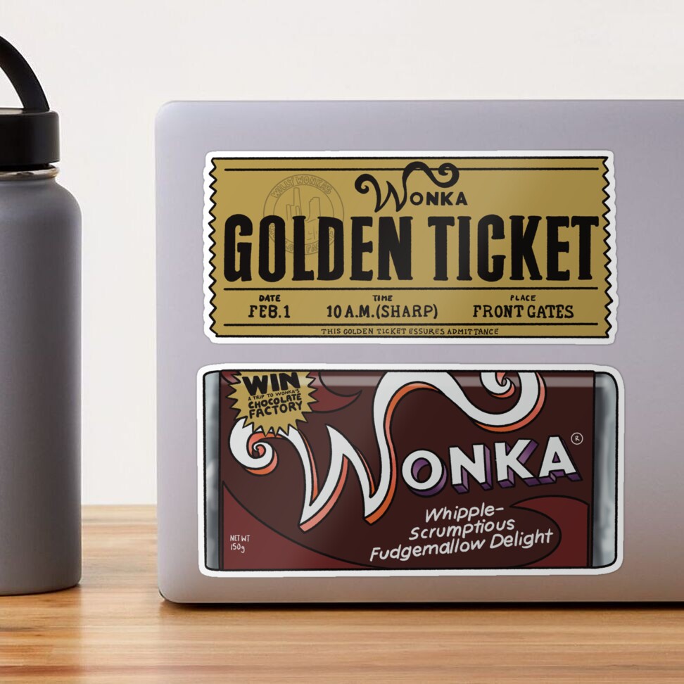 Wonka Bar with Golden Ticket Sticker for Sale by daniasdesigns