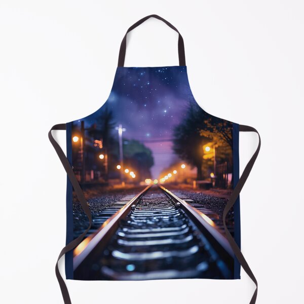 Item preview, Modern of railroad tracks night, light bokeh, defocused background, cinematic designed and sold by Gabi.Media.