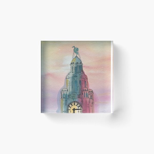 Item preview, Abstract Liver Building in Watercolour designed and sold by lilacshoes_art.