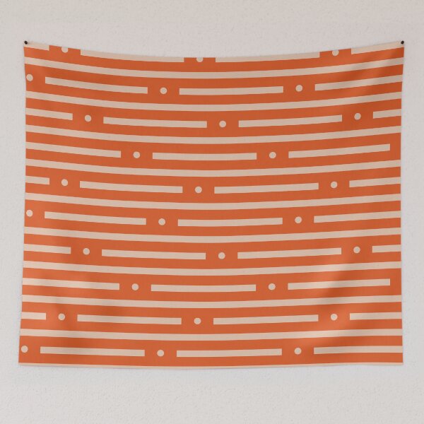 Item preview, Abstract: Dots and dashes: Light Orange On Dark Orange designed and sold by TheScraggyBeard.