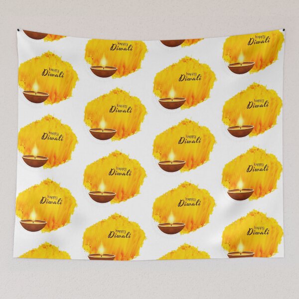 Item preview, Yellow water color diwali, diwali candle designed and sold by TirrellColister.