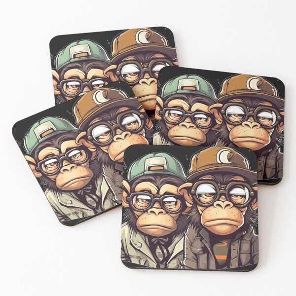 Item preview, Whimsical Monkey Duo: Comic Camera Stickers designed and sold by AnubisArtUSA.