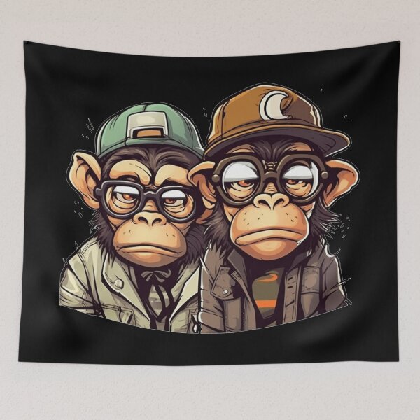 Item preview, Whimsical Monkey Duo: Comic Camera Stickers designed and sold by AnubisArtUSA.