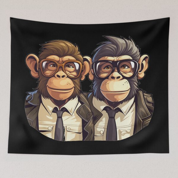 Item preview, Whimsical Monkey Duo: Comic Camera Stickers designed and sold by AnubisArtUSA.