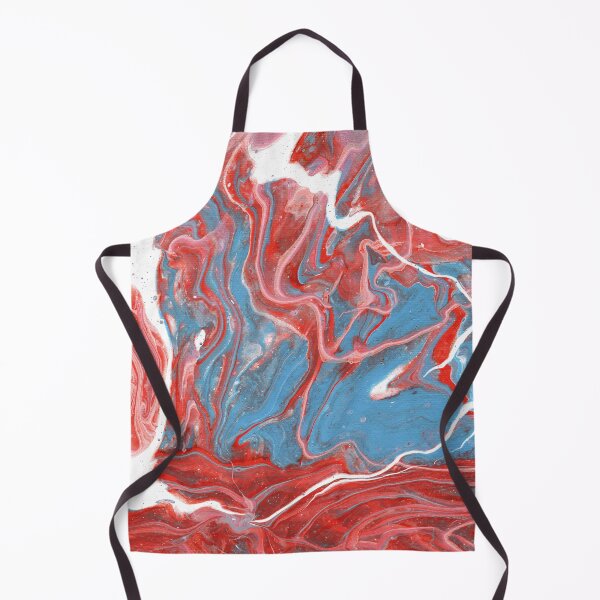 Aperçu de l'œuvre Acrylique pouring - Bleu, rouge et blanc créée et vendue par Captain Chromatic.