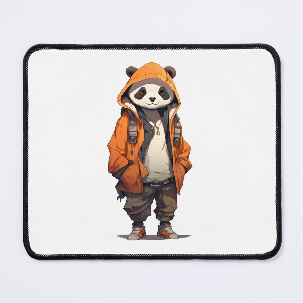 Item preview, Panda Adventure: Anime-inspired Orange Hoodie Jacket Design designed and sold by ArtByKattie.
