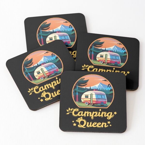 Item preview, Camping Queen - Forest Wilderness Camping Adventure Lover Yellow Font designed and sold by thecatcouch.