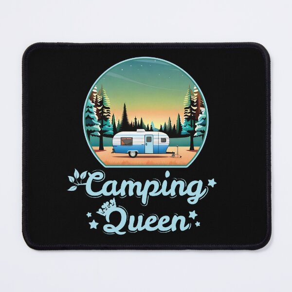 Item preview, Camping Queen - Forest Wilderness Camping Adventure Lover Blue Font designed and sold by thecatcouch.