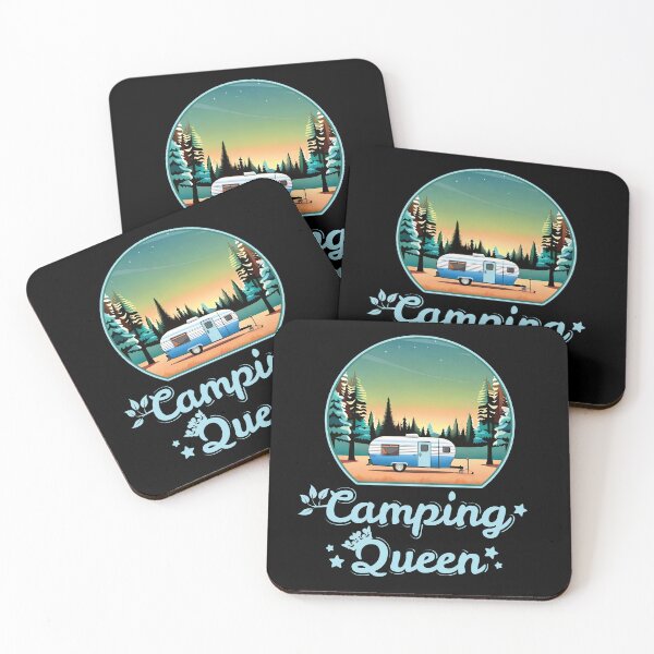 Item preview, Camping Queen - Forest Wilderness Camping Adventure Lover Blue Font designed and sold by thecatcouch.