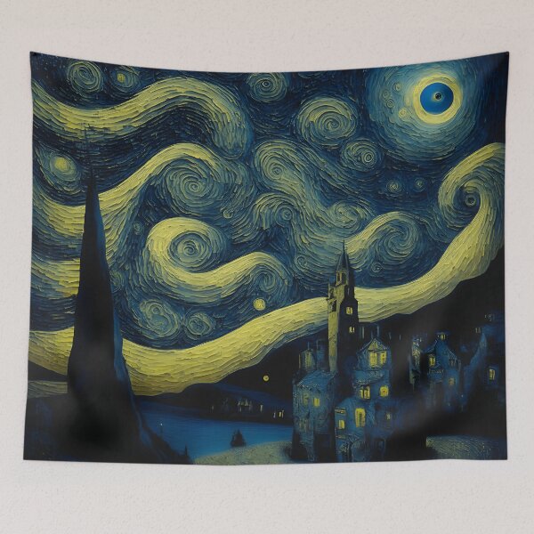 Item preview, [AI Art] Starry Night, as per AI designed and sold by Sissle.
