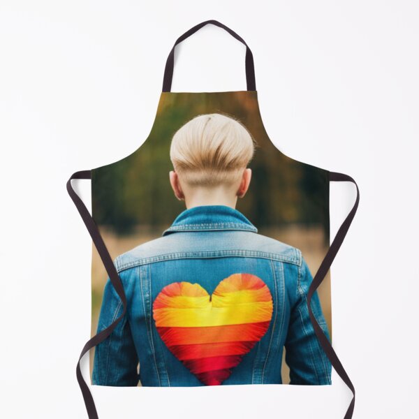 Item preview, LGBTQIA+ person standing backwards in denim jacket designed and sold by Sixcom.